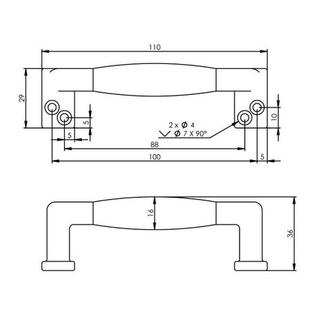 Intersteel Meubelgreep 108mm recht chroom Intersteel Meubelgreep 108mm recht chroom