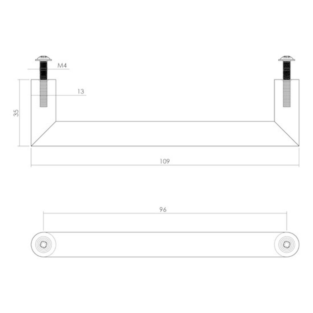 Intersteel Meubelgreep 108mm rvs geborsteld Intersteel Meubelgreep 108mm rvs geborsteld