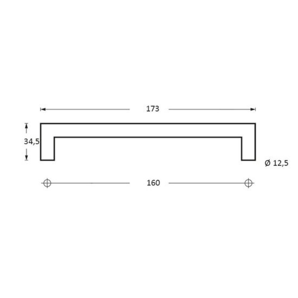 Intersteel Meubelgreep 173mm geborsteld RVS Intersteel Meubelgreep 173mm geborsteld RVS