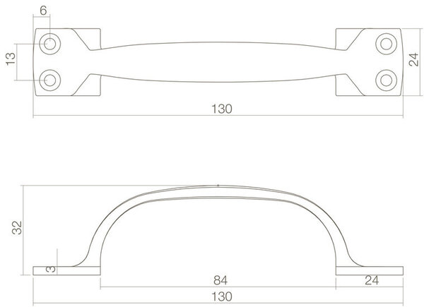 Intersteel Meubelgreep Haags model 130mm ongelakt messing Intersteel Meubelgreep Haags model 130mm ongelakt messing