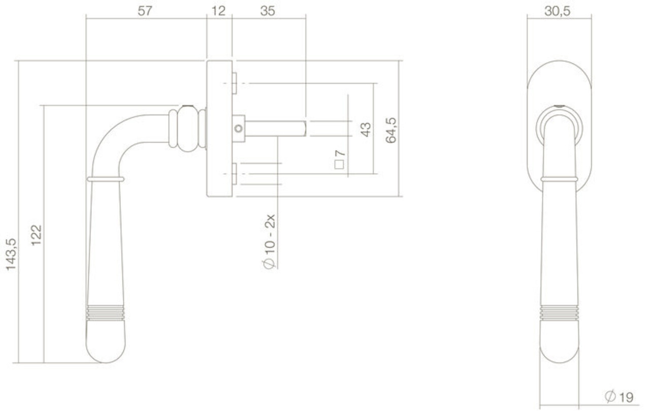Intersteel Raamsluiting emily draai-kiep messing gelakt Intersteel Raamsluiting emily draai-kiep messing gelakt