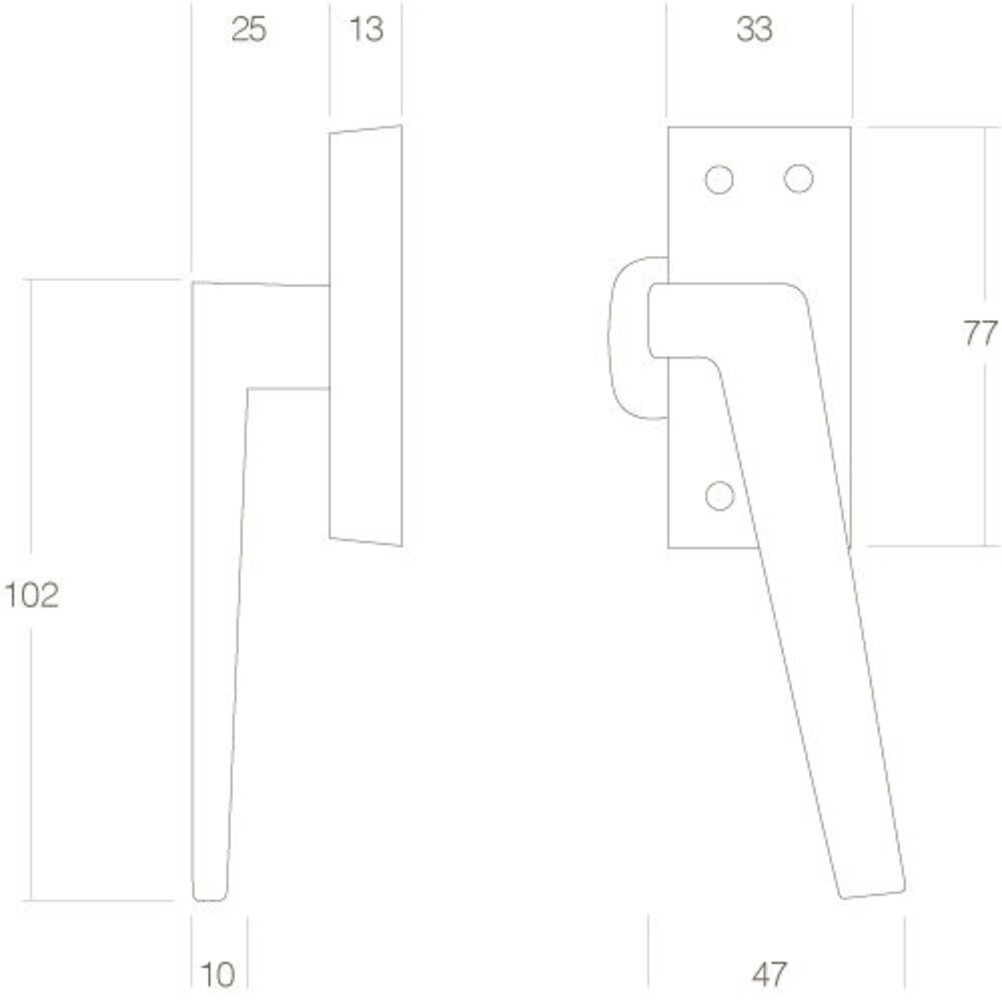 Intersteel Raamsluiting recht met nok rechts messing gelakt Intersteel Raamsluiting recht met nok rechts messing gelakt