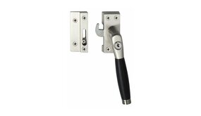 Intersteel Raamsluiting ton 222 met slot rechts mat nikkel met ebbenhout Intersteel Raamsluiting ton 222 met slot rechts mat nikkel met ebbenhout