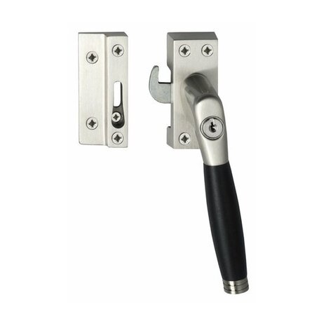Intersteel Raamsluiting ton 222 met slot rechts mat nikkel met ebbenhout