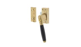 Intersteel Raamsluiting Ton 400 afsluitbaar met slot rechts messing getrommeld/ebbenhout