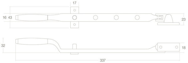 Intersteel Raamuitzetter met pen messing ongelakt