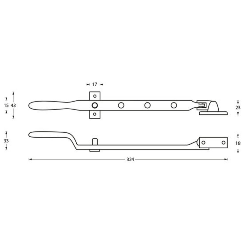 Intersteel Raamuitzetter met stelpen nikkel Intersteel Raamuitzetter met stelpen nikkel