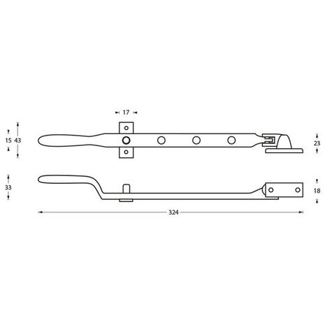 Intersteel Raamuitzetter met stelpen nikkel Intersteel Raamuitzetter met stelpen nikkel