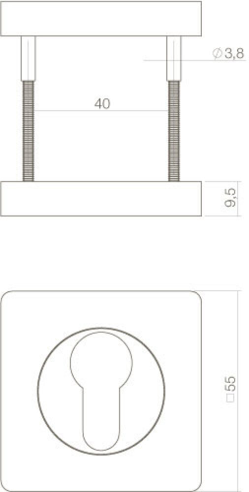 Intersteel Cilinderrozet vierkant wit
