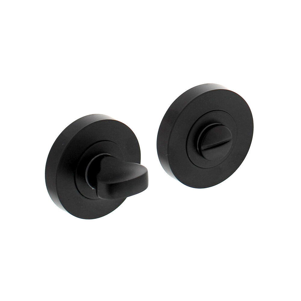 Intersteel Rozet met wc slot / badkamersluiting 53x8mm mat zwart Intersteel Rozet met wc slot / badkamersluiting 53x8mm mat zwart