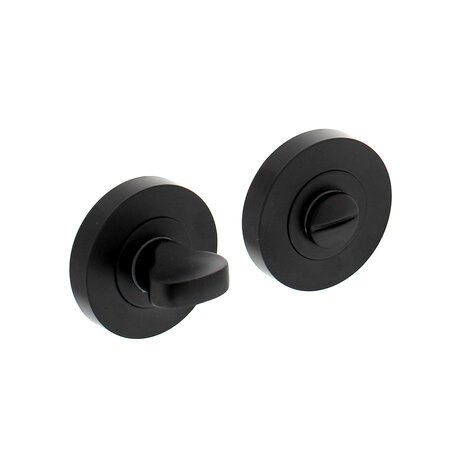 Intersteel Rozet met wc slot / badkamersluiting 53x8mm mat zwart Intersteel Rozet met wc slot / badkamersluiting 53x8mm mat zwart