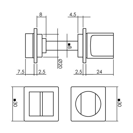 Intersteel Rozet met wc slot / badkamersluiting zelfklevend rvs/zwart Intersteel Rozet met wc slot / badkamersluiting zelfklevend rvs/zwart