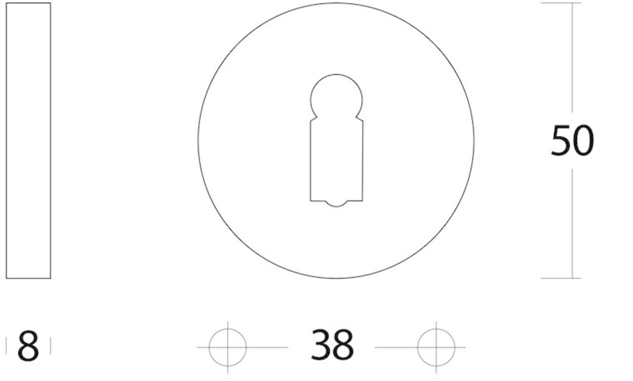 Intersteel Rozet rond verdekt met sleutelgat messing gelakt Intersteel Rozet rond verdekt met sleutelgat messing gelakt