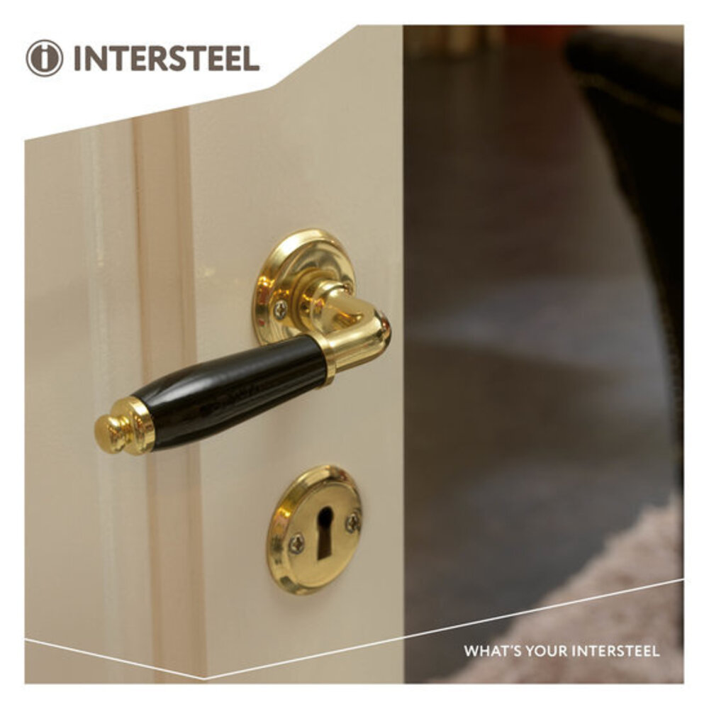 Intersteel Rozet sleutelgat schroefgat messing gelakt