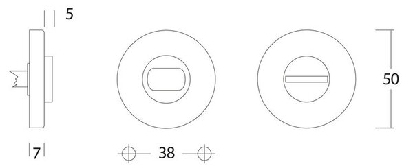 Intersteel Rozet toilet-/badkamersluiting rond messing gelakt Intersteel Rozet toilet-/badkamersluiting rond messing gelakt