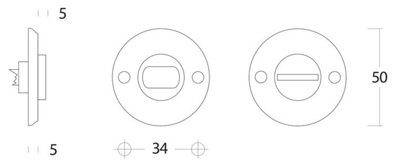 Intersteel Rozet toilet-/badkamersluiting schroefgat messing gelakt