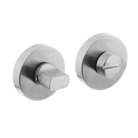Intersteel Rozet wc slot / badkamersluiting rond rvs geborsteld Intersteel Rozet wc slot / badkamersluiting rond rvs geborsteld