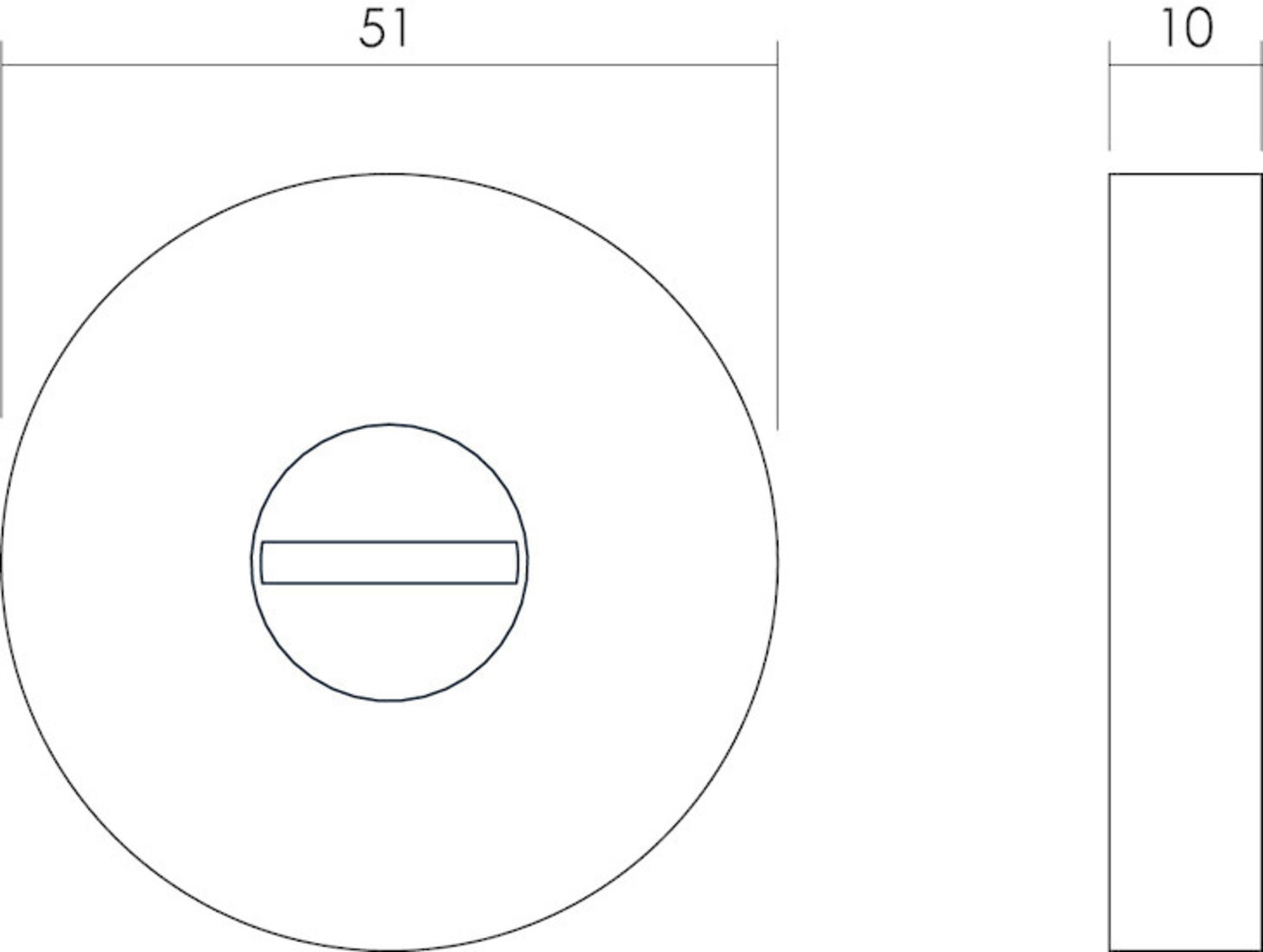 Intersteel Rozet wc slot / badkamersluiting rond rvs geborsteld Intersteel Rozet wc slot / badkamersluiting rond rvs geborsteld