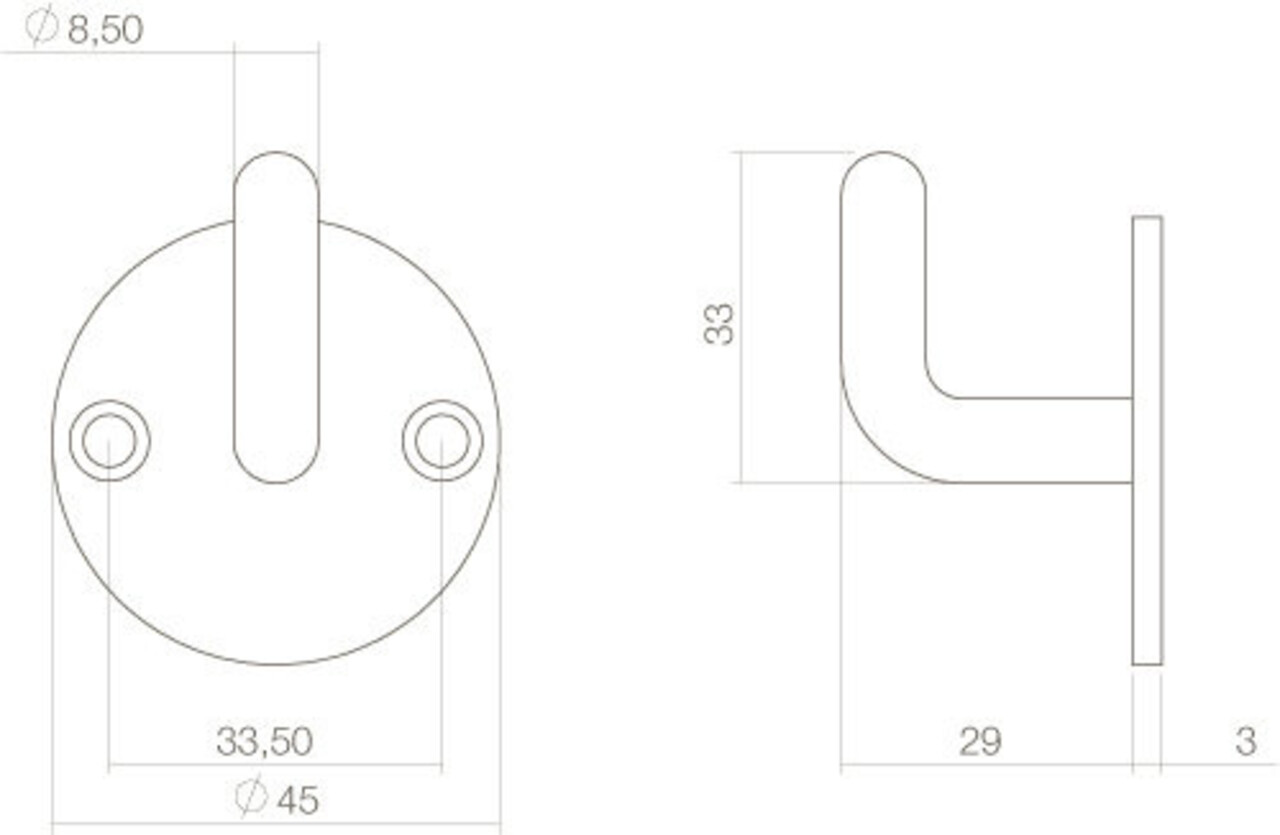 Intersteel Rvs jashaak met achterplaat zwart