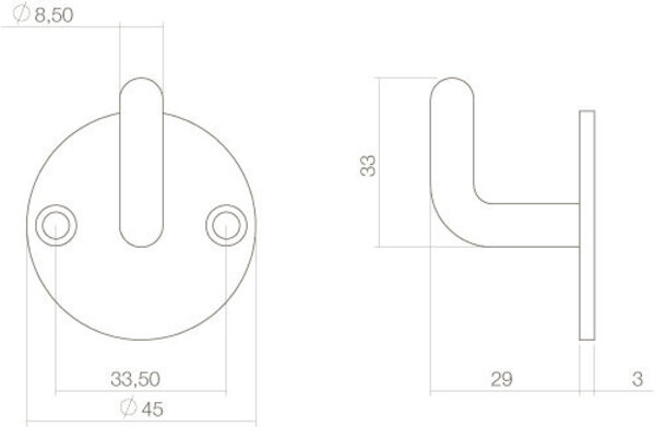 Intersteel Rvs jashaak met achterplaat zwart