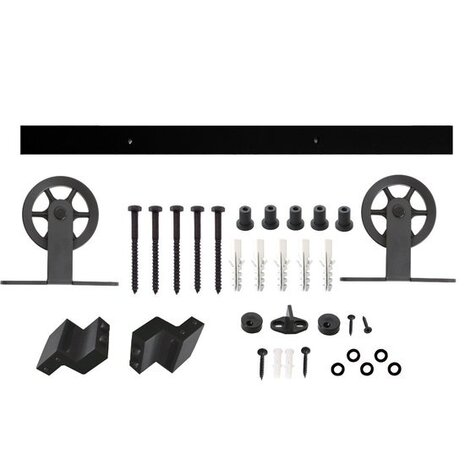 Intersteel Schuifdeursysteem wheel top mat zwart Intersteel Schuifdeursysteem wheel top mat zwart