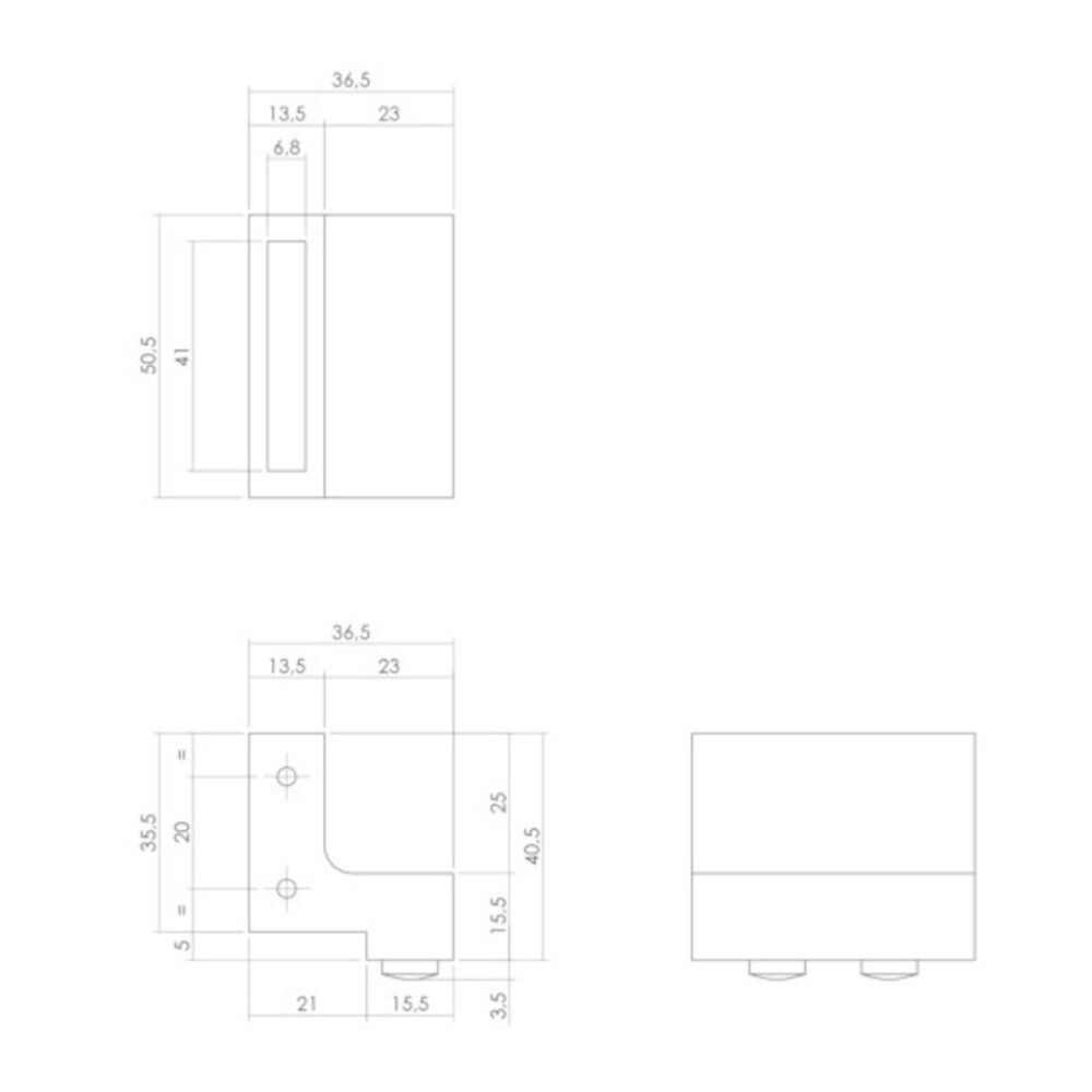 Intersteel Set van 2 stoppers schuifdeursysteem mat zwart met bevestiging Intersteel Set van 2 stoppers schuifdeursysteem mat zwart met bevestiging