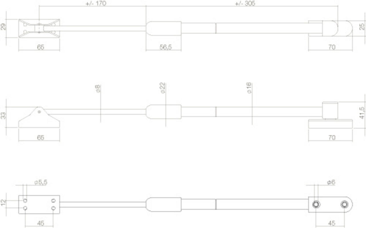 Intersteel Tele-raamuitzetter buitendraaiend zwaar grijs Intersteel Tele-raamuitzetter buitendraaiend zwaar grijs