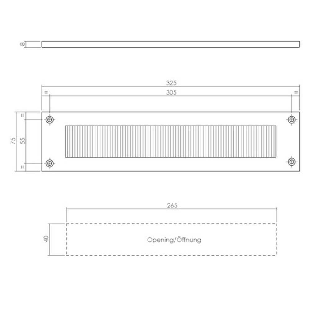Intersteel Tochtwering rechthoek messing gelakt Intersteel Tochtwering rechthoek messing gelakt