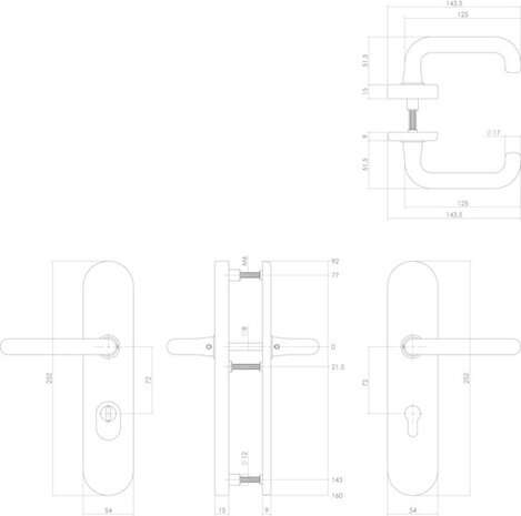 Intersteel Veiligheidsbeslag kerntrekbeveiliging profielcilindergat ovaal chroom 72 mm Intersteel Veiligheidsbeslag kerntrekbeveiliging profielcilindergat ovaal chroom 72 mm