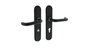 Intersteel Veiligheidsbeslag ovaal met kerntrekbeveiliging profielcilindergat mat zwart 55 mm achterdeurbeslag Intersteel Veiligheidsbeslag ovaal met kerntrekbeveiliging profielcilindergat mat zwart 55 mm achterdeurbeslag