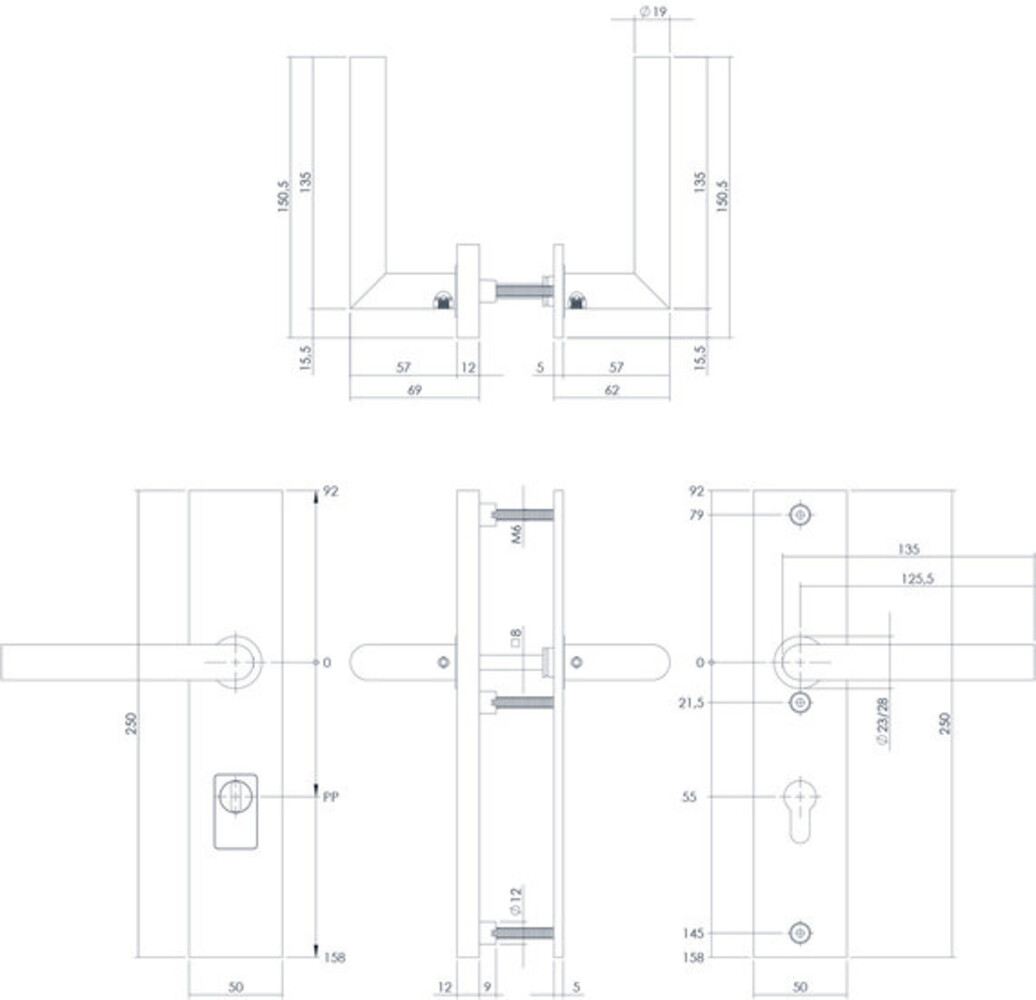 Intersteel Veiligheidsbeslag SKG3 rechthoekig met kerntrekbeveiliging profielcilindergat mat zwart 55 mm achterdeurbeslag Intersteel Veiligheidsbeslag SKG3 rechthoekig met kerntrekbeveiliging profielcilindergat mat zwart 55 mm achterdeurbeslag