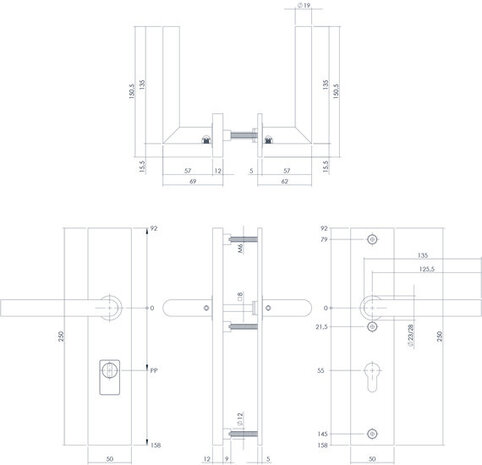 Intersteel Veiligheidsbeslag SKG3 rechthoekig met kerntrekbeveiliging profielcilindergat mat zwart 55 mm achterdeurbeslag Intersteel Veiligheidsbeslag SKG3 rechthoekig met kerntrekbeveiliging profielcilindergat mat zwart 55 mm achterdeurbeslag