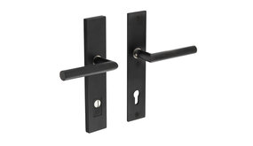 Intersteel Veiligheidsbeslag rechthoekig met kerntrekbeveiliging profielcilindergat mat zwart 92 mm achterdeurbeslag Intersteel Veiligheidsbeslag rechthoekig met kerntrekbeveiliging profielcilindergat mat zwart 92 mm achterdeurbeslag