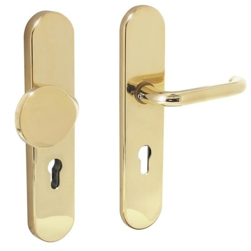 Intersteel Veiligheidsbeslag skg3 profielcilindergat 72 mm ovaal messing gelakt