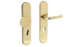 Intersteel Veiligheidsbeslag skg3 profielcilindergat 72 mm ovaal messing gelakt Intersteel Veiligheidsbeslag skg3 profielcilindergat 72 mm ovaal messing gelakt