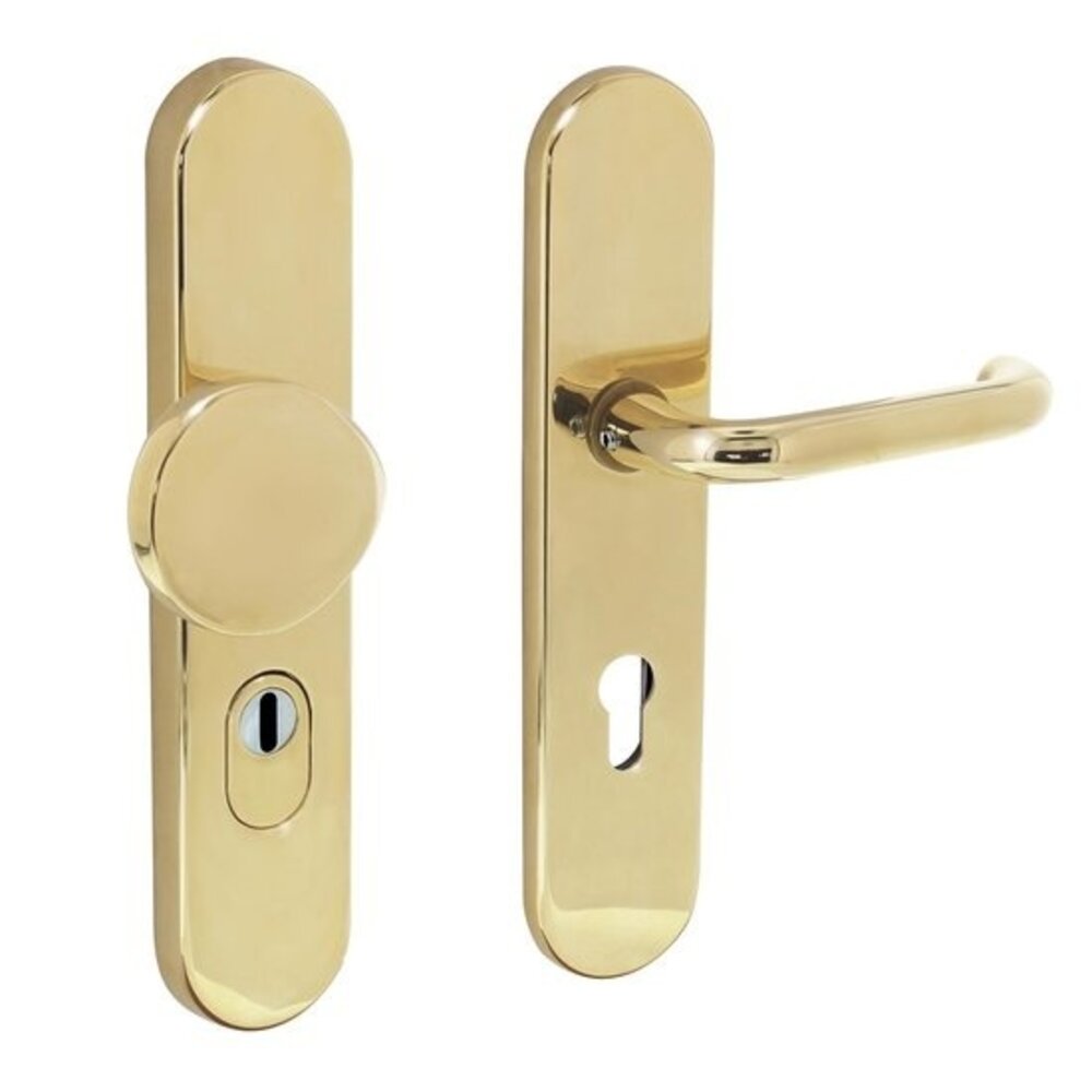 Intersteel Veiligheidsbeslag skg3 profielcilindergat 72 mm ovaal met kerntrekbeveiliging messing gelakt Intersteel Veiligheidsbeslag skg3 profielcilindergat 72 mm ovaal met kerntrekbeveiliging messing gelakt