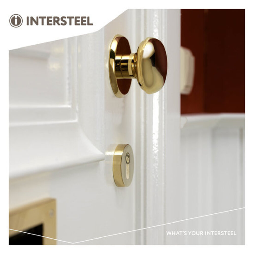 Intersteel Veiligheidsrozet SKG3 rond kerntrekbeveiliging messing gelakt Intersteel Veiligheidsrozet SKG3 rond kerntrekbeveiliging messing gelakt