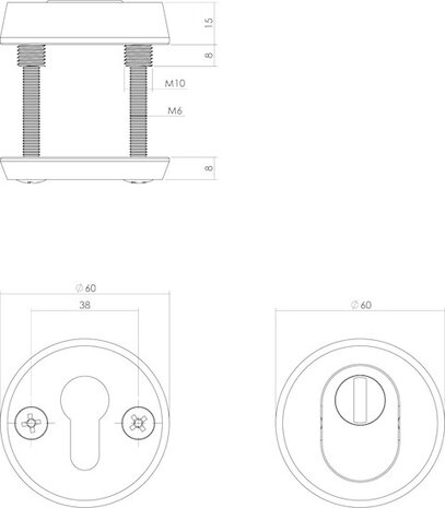 Intersteel Veiligheidsrozet skg3 rond kerntrekbeveiliging aluminium zwart Intersteel Veiligheidsrozet skg3 rond kerntrekbeveiliging aluminium zwart
