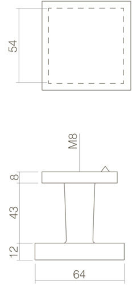 Intersteel Deurknop vast vierkant mat zwart