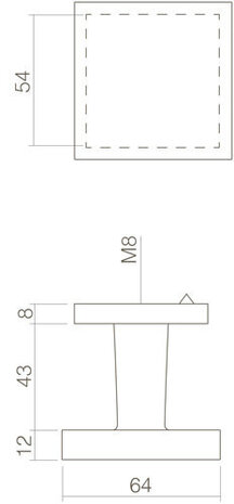 Intersteel Deurknop vast vierkant mat zwart