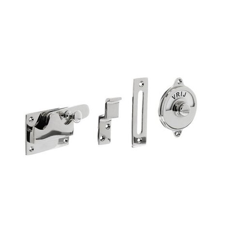 Intersteel WC-slot hendel vlak vrij/bezet chroom Intersteel WC-slot hendel vlak vrij/bezet chroom