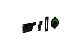 Intersteel WC-slot hendel vlak mat zwart rood-groen plaatje Intersteel WC-slot hendel vlak mat zwart rood-groen plaatje