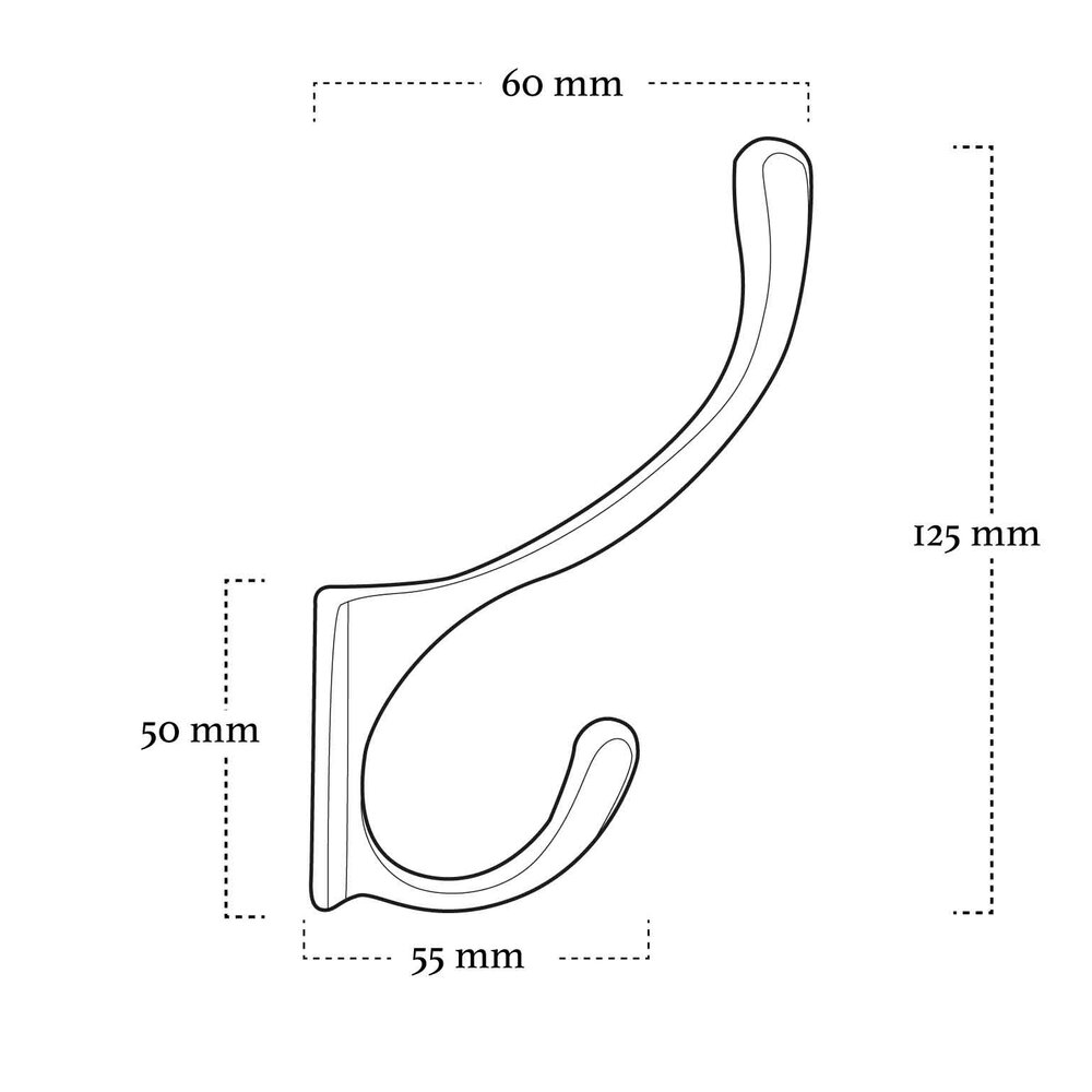 De Oude Deurklink Kapstokhaak zwart De Oude Deurklink Kapstokhaak zwart