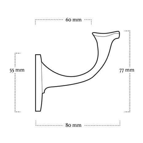 De Oude Deurklink Trapleuning houder mat nikkel - opschroevend De Oude Deurklink Trapleuning houder mat nikkel - opschroevend