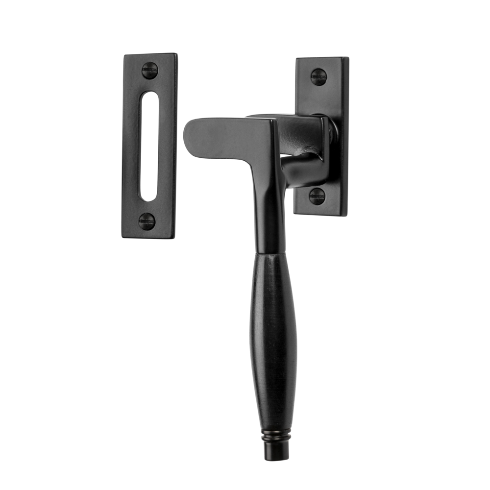 De Oude Deurklink Raamsluiting Deco ventilatiestand mat zwart rechts kozijnplaatje De Oude Deurklink Raamsluiting Deco ventilatiestand mat zwart rechts kozijnplaatje