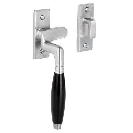 De Oude Deurklink Raamsluiting Klassiek - mat nikkel, links, kozijnhaakje De Oude Deurklink Raamsluiting Klassiek - mat nikkel, links, kozijnhaakje