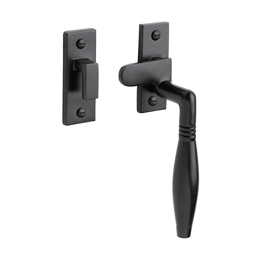 De Oude Deurklink Raamsluiting Klassiek mat zwart rechts met kozijnhaakje De Oude Deurklink Raamsluiting Klassiek mat zwart rechts met kozijnhaakje