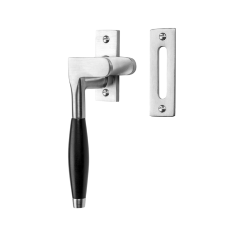 De Oude Deurklink Raamsluiting Klassiek ventilatiestand mat nikkel links kozijnplaatje