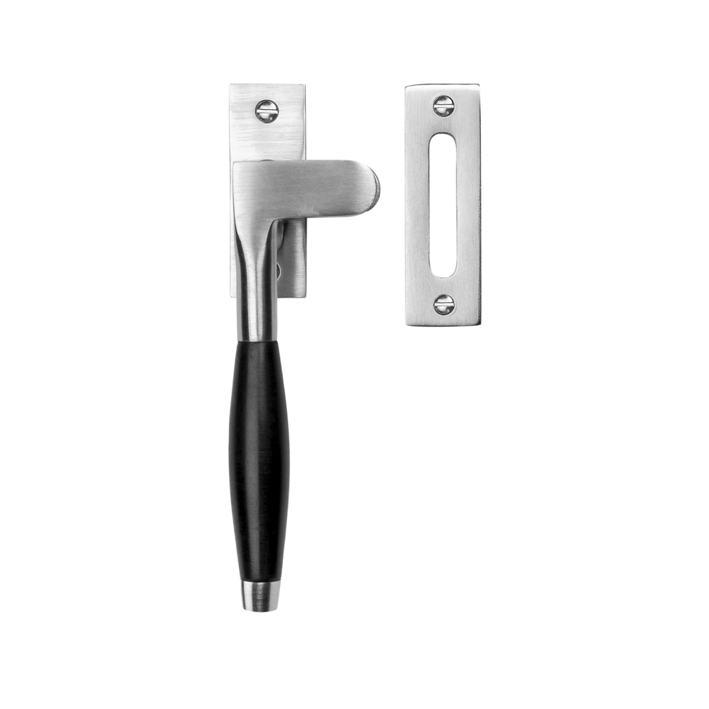 De Oude Deurklink Raamsluiting Klassiek ventilatiestand mat nikkel links kozijnplaatje