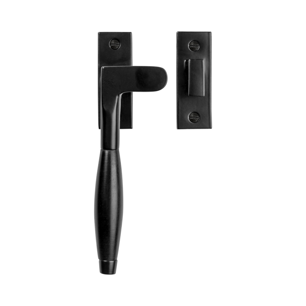 De Oude Deurklink Raamsluiting Klassiek ventilatiestand mat zwart links kozijnhaakje